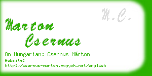 marton csernus business card