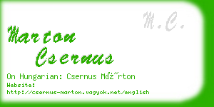 marton csernus business card